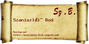 Szaniszló Bod névjegykártya